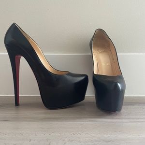 Christian Louboutin Black Daffodile Stilettos